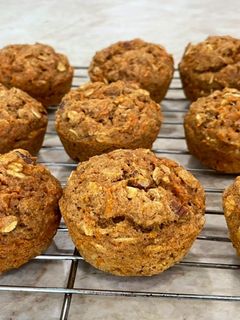 A picture of Healthy Carrot Oat Muffins.