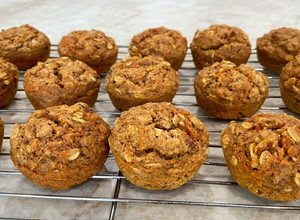 A picture of Healthy Carrot Oat Muffins.