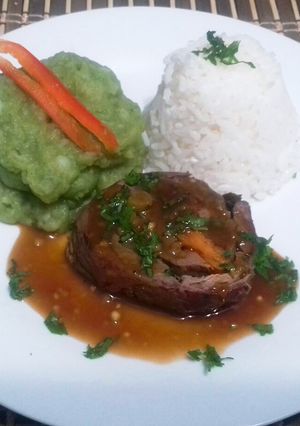 Una foto de Puré de Brócoli con Matambre Argentino