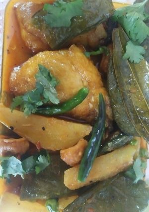 A picture of Fish curry with vegetable. #Win #Week 3.