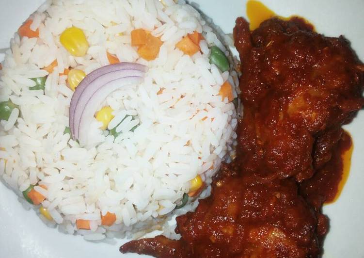 Simple Way to Prepare Award-winning Boiled rice with tomato sauce