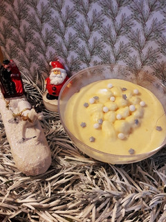 Une photo de ¨¨Bûche bavaroise caramel et lemon curd¨