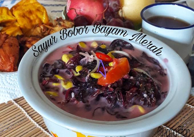 Resep Sayur Bobor Bayam Merah, Lezat Sekali