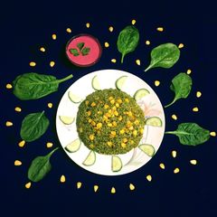 A picture of Spinach Corn Rice.