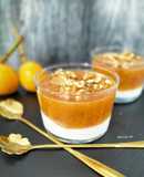 Postre de nísperos con yogur y queso