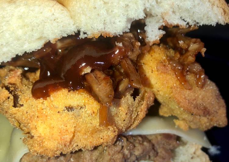 How to Make Favorite Cow boy burger on French loaf