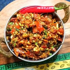 A picture of Red Chilli Chutney/ Pandu Mirapakaya Roti Pachadi.