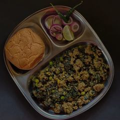 A picture of Methi Keema Matar Masala.