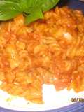 Espirales con bistec de cerdo y bacon