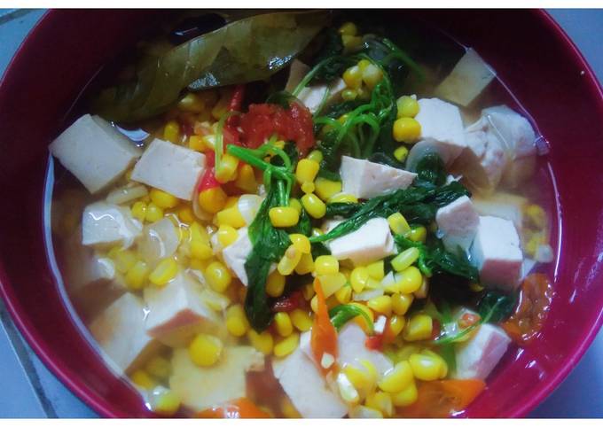 Resep Sayur bening bayam jagung tahu yang Menggugah Selera