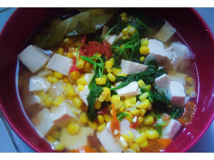 Resep Sayur bening bayam jagung tahu yang Menggugah Selera