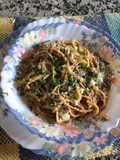 Pasta con carne molida y queso