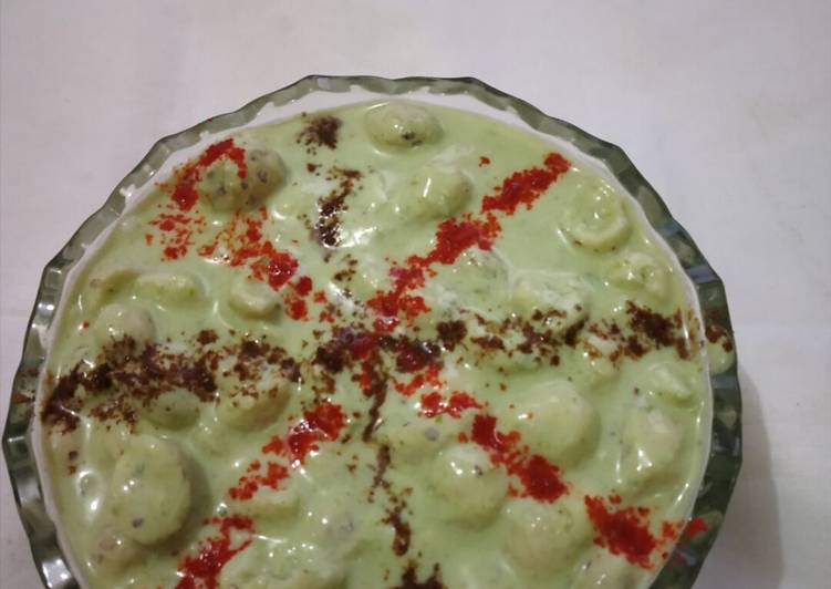 Recipe of Homemade Mint boondi raita