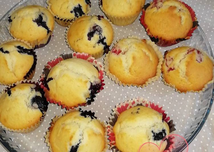 Muffin mirtilli e lamponi😋