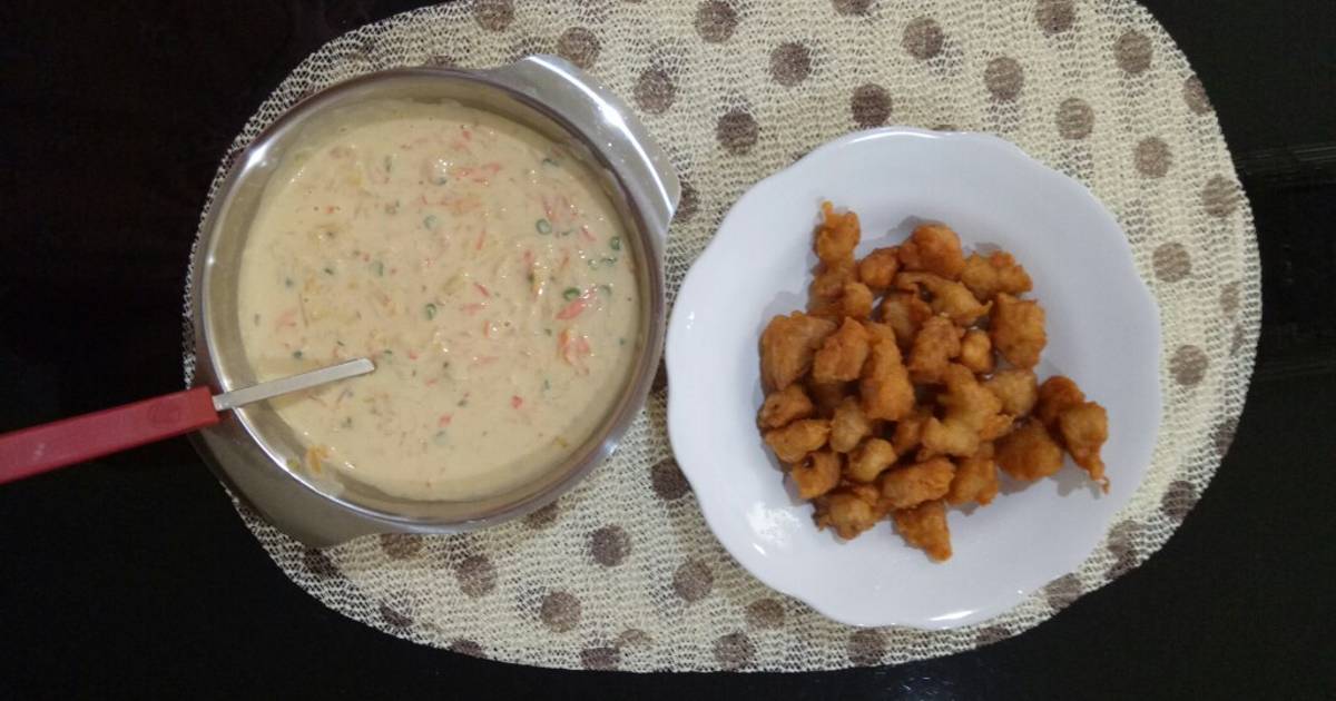 Resep Simple ayam karage dengan cream soup ala kfc praktis 