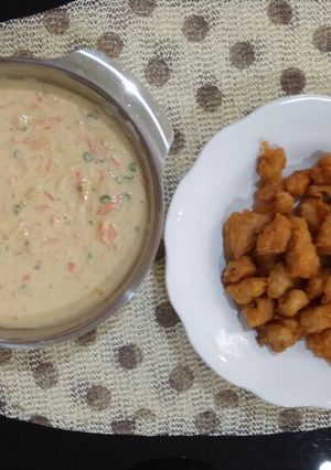 Foto resep Simple ayam karage dengan cream soup ala kfc praktis