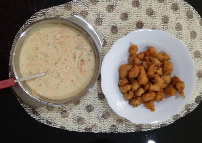 Simple ayam karage dengan cream soup ala kfc praktis