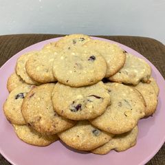 A picture of Double Berry white choc chip cookie.