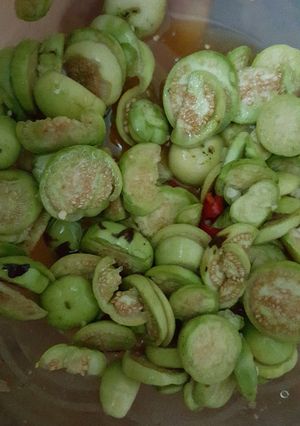 Hình của món Cà pháo muối xổi.