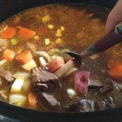 A picture of Steak Stew in Crockpot.
