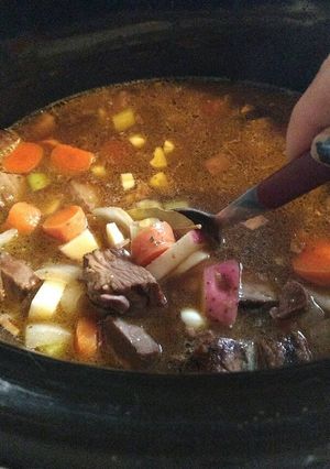 A picture of Steak Stew in Crockpot.