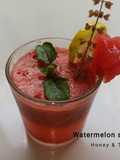 Watermelon Smoothie with Basil and Honey