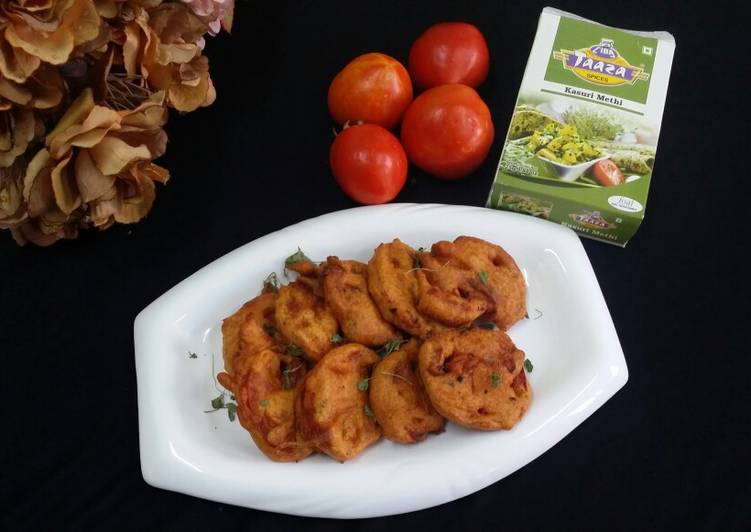 Simple Way to Prepare Ultimate Tomato Kasuri Methi Pakoras