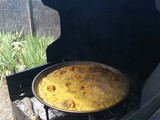 Paella a leña