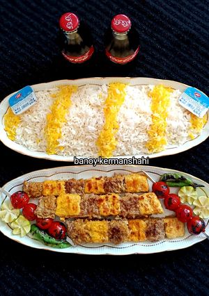 عکسی از دستور کباب تابه ای دو رنگ