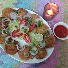 A picture of Chicken shami kababs / shallow fry.