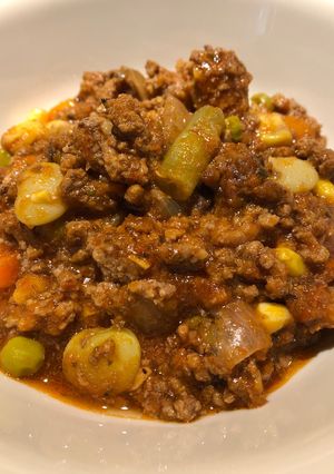 A picture of Crockpot Ground Beef 🥩 Stew.