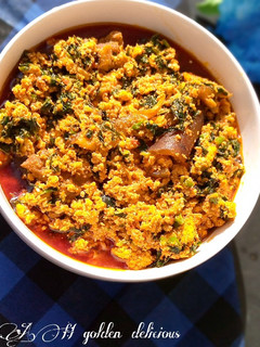 A picture of Fried Egusi soup.