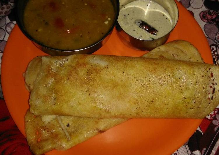 Easy Cheap Dinner South Indian sambhar dosa
