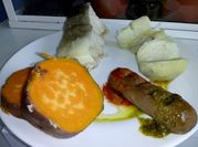 Una foto de sancocho de banano