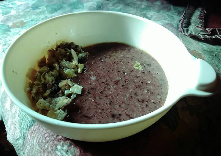 Bubur beras hitam +ikan patin (mpasi)