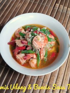 Foto resep 3. Tumis Udang & Buncis Saus Tiram
