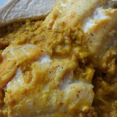 A picture of Smoked Haddock and Sweetcorn Curry, GF DF EF SF NF.
