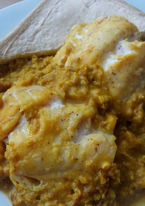A picture of Smoked Haddock and Sweetcorn Curry, GF DF EF SF NF.
