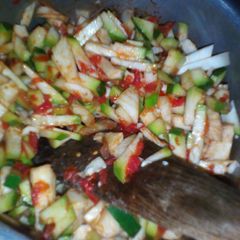 A picture of Steamed fried cucumbers # theme challenge.