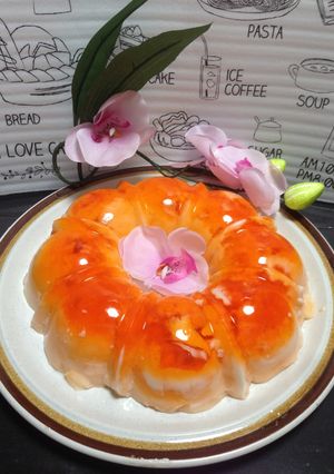 Una foto de Gelatina de  Naranja cremosa!!