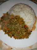 Coconut rice with ndengu stew
