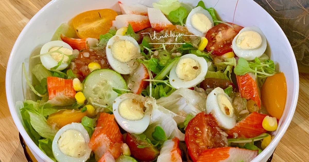 Salad Thanh cua, số ngon rất rất dễ dàng thực hiện cho một ngày hè tươi tắn non.