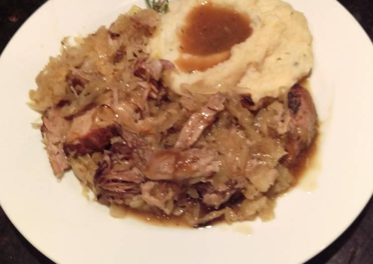 Simple Way to Make Homemade Braised Pork &amp; Sauerkraut