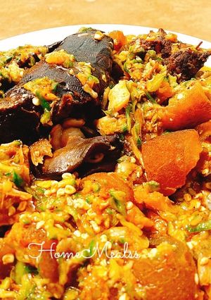 A picture of Okro soup.