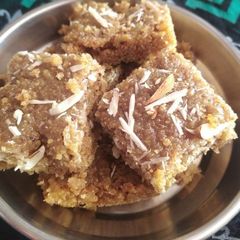 Wheat flour barfi A picture of Wheat flour barfi.