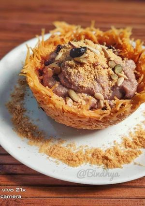 A picture of Healthy ragi pudding in semiya cups.