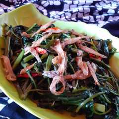A picture of 15. Tumis teri kangkung belacan (terasi).