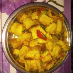 A picture of Bread upma / poha.