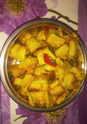 A picture of Bread upma / poha.