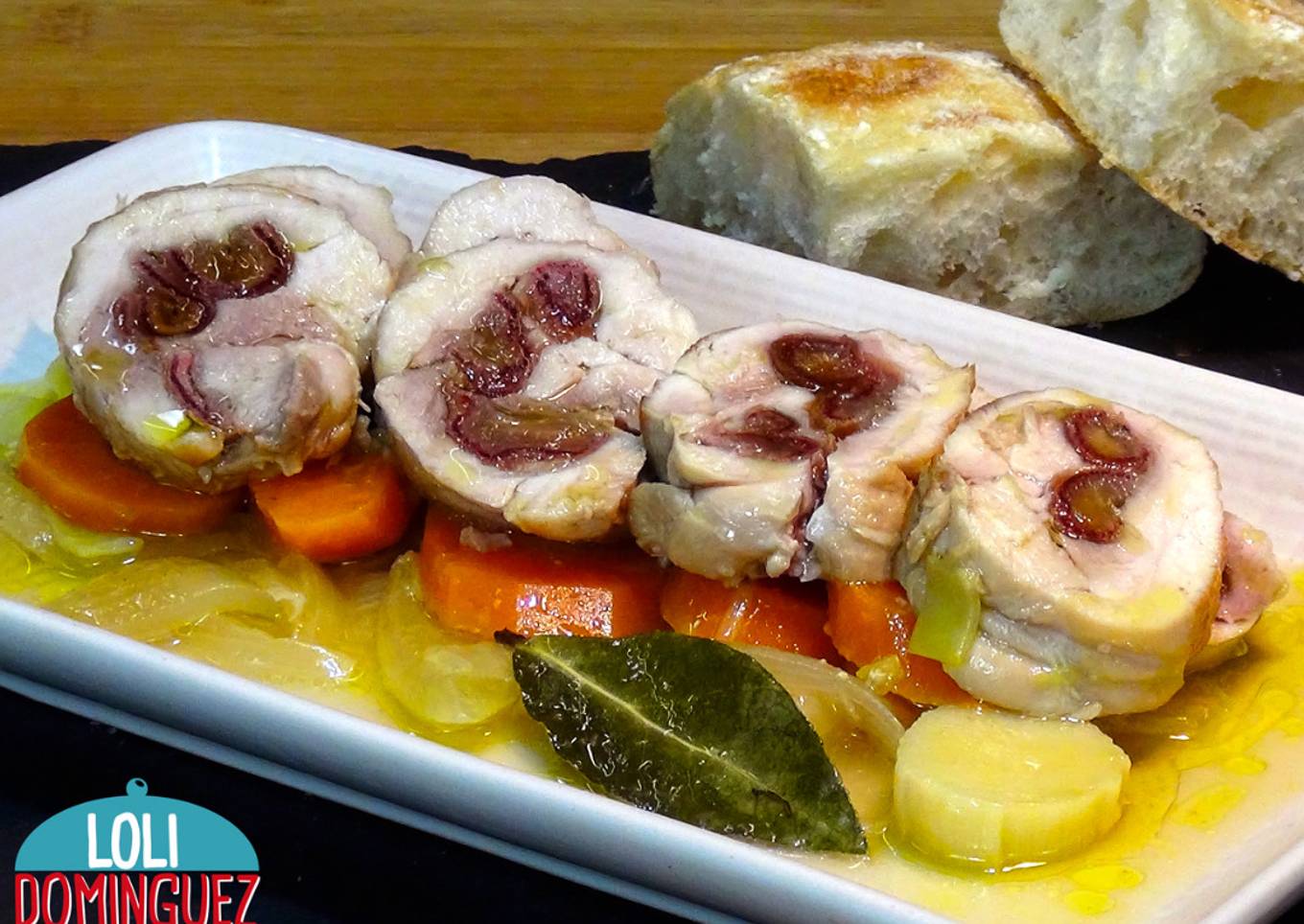 Rollitos de pollo rellenos en escabeche, especial Navidad